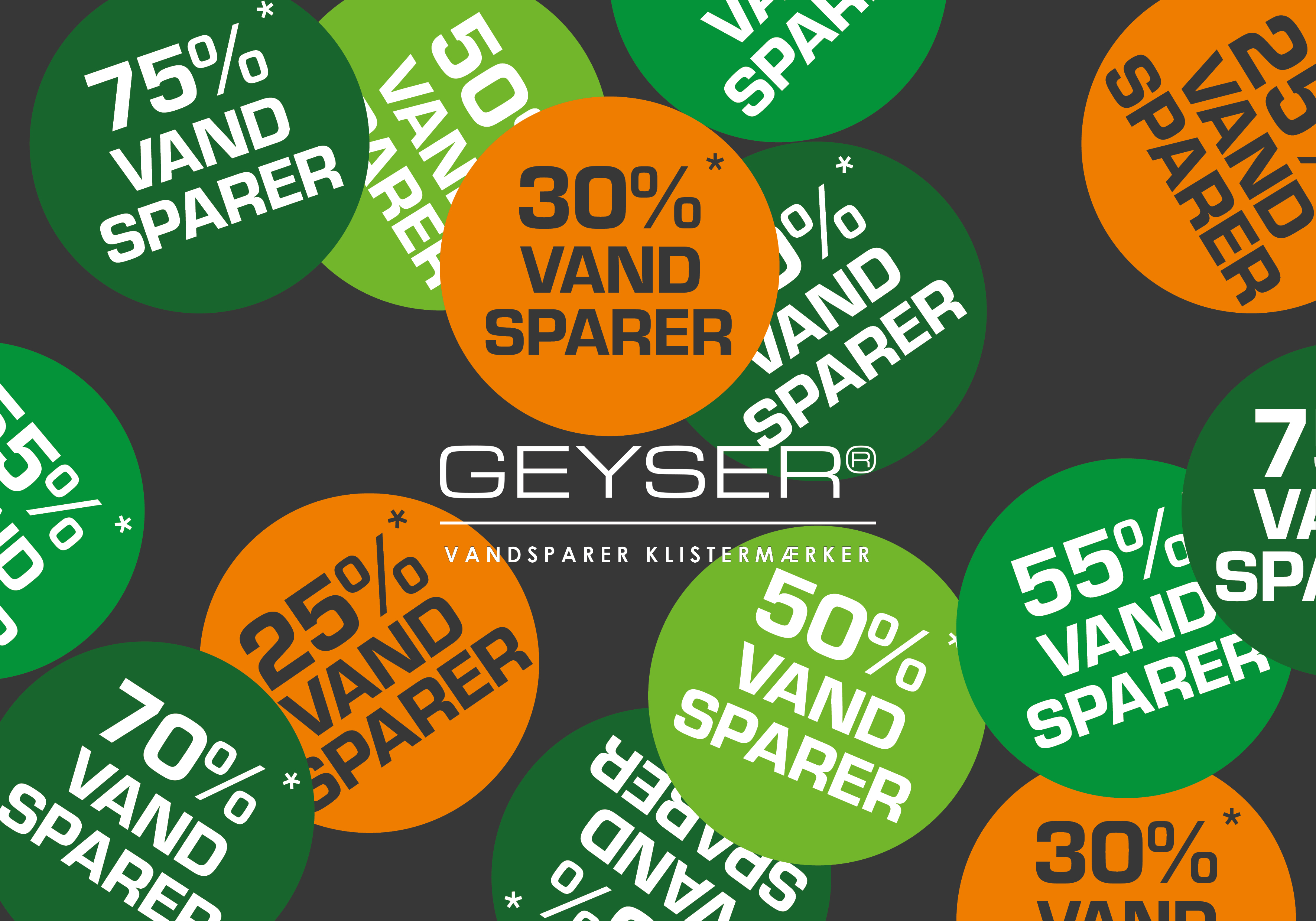 GEYSER® Vandsparer klistermærker
