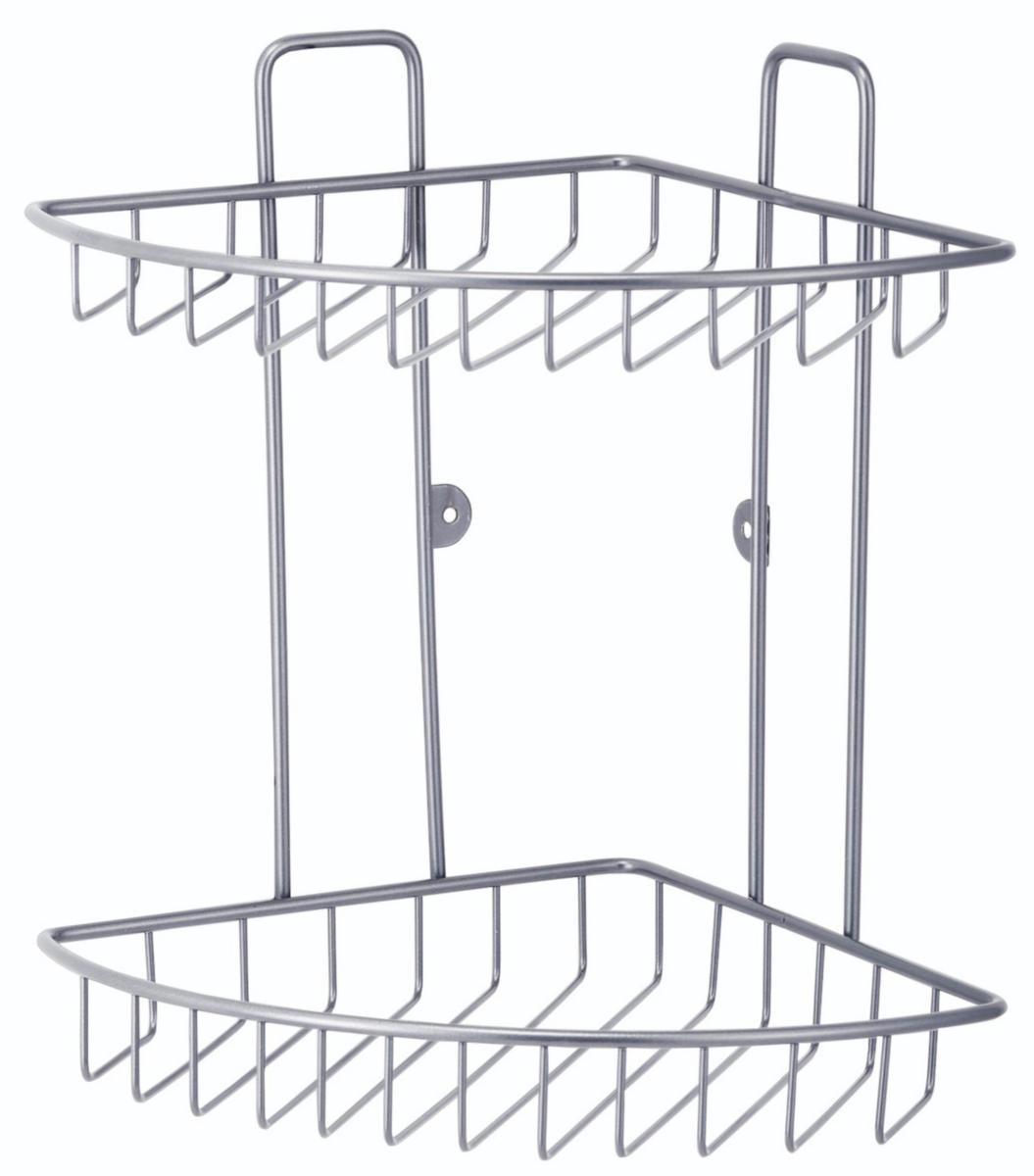 GEYSER® hjørnetrådkurv dobbelt - GEYSER trådhylde hjørne dobbelt grå