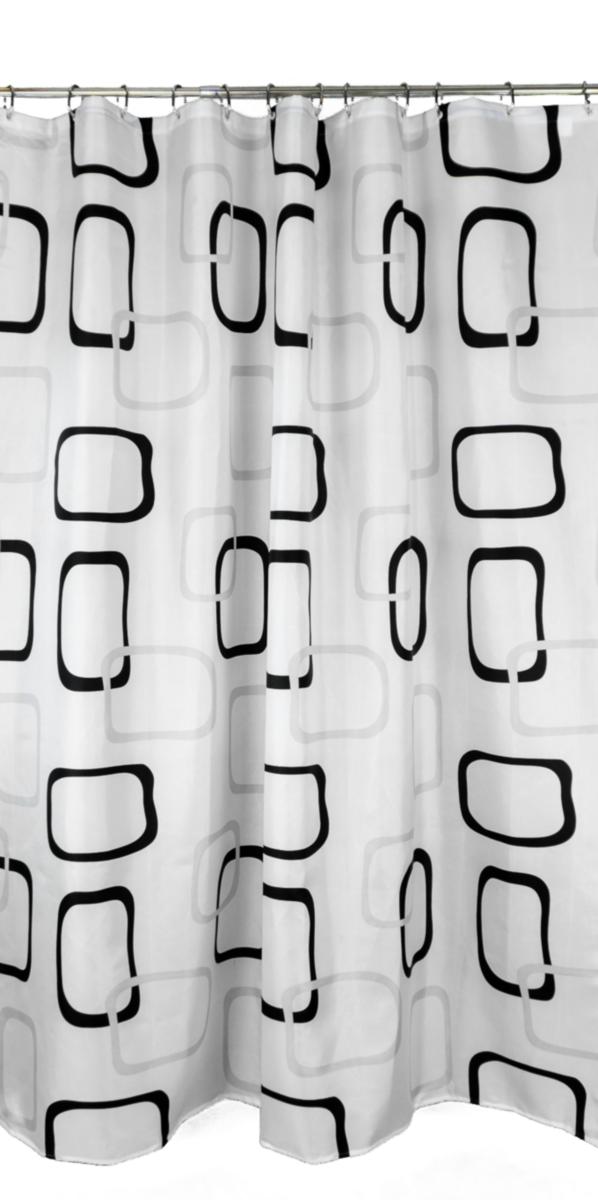 GEYSER® Black & Grey badeforhæng - GEYSER Black&Grey badeforhæng 180x200 cm polyester