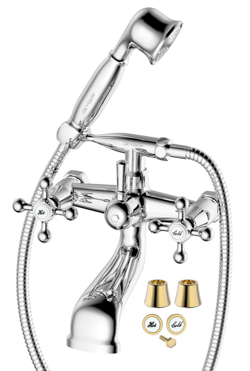 GEYSER® Magnolia armatur til kar og brus - GEYSER Magnolia 2greb kar/brus armatur krom og guld