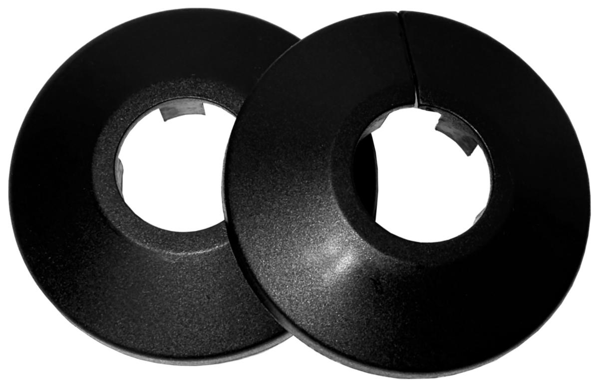 Plastroset delt sort - Roset 2-delt 3/8" 18 mm 2 stk. sort plast