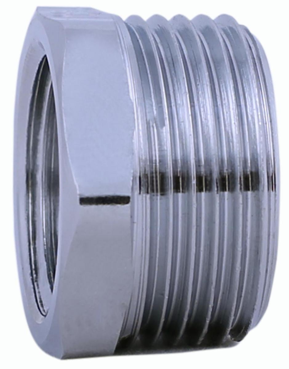 Krom nippelmuffe - Nippelmuffe 1/2"x3/8" krom