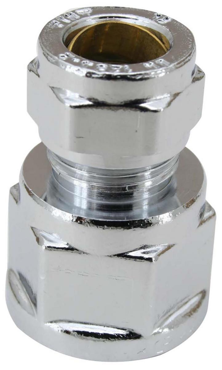 Klemring fittings, krom muffe - Klemringkobling rett 15 x 1/2 forkrommet