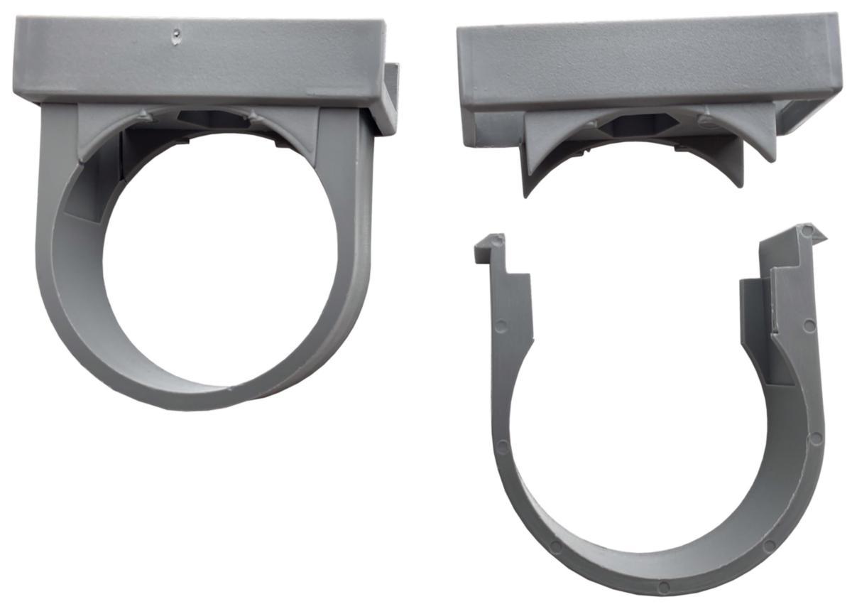 Rørholdere til grå PP - Rørholder 50 mm 2 stk. plast