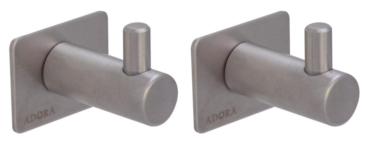 ADORA® Håndklædekrog. Steel - ADORA håndklædekrog med tap kort model 4cm 2stk. steel