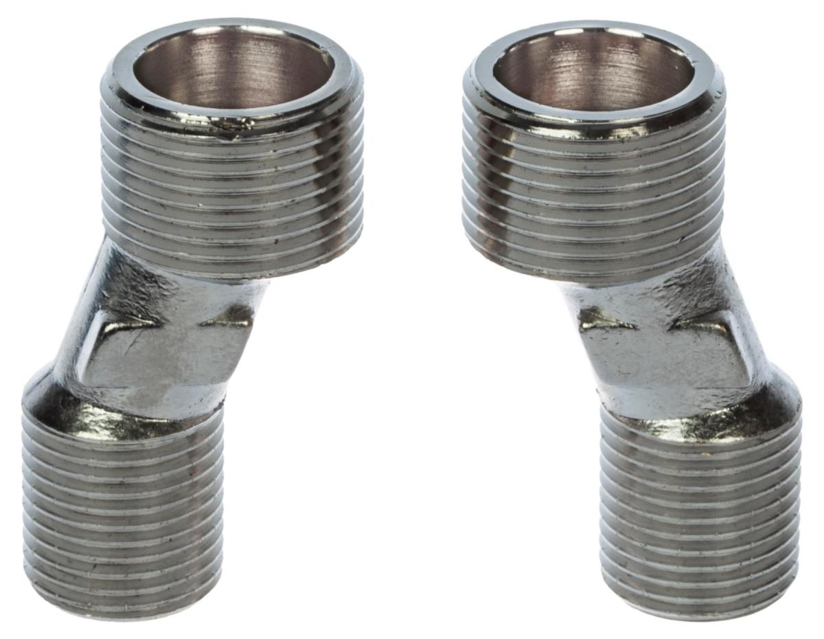 Monteringssæt til brusearmatur - Monteringsnippel t.brusearmatu forskudt 3/4x1/2" 2 stk krom