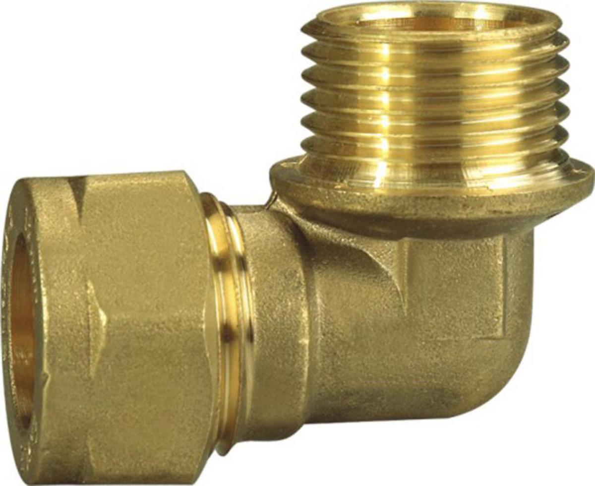 Vinkel klemring til kobberrør - Vinkel klemring 10 mm x 1/2" udv. messing