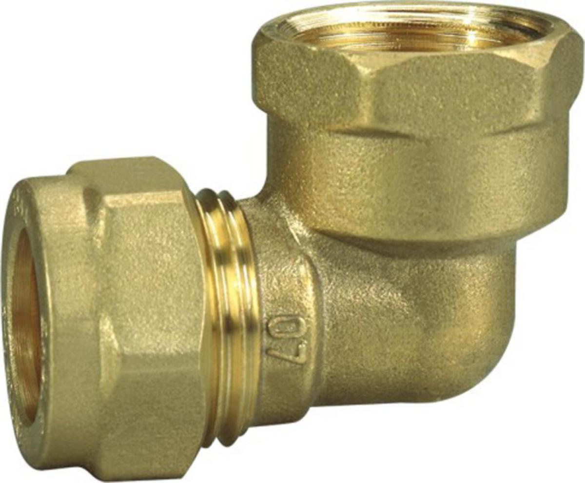 Vinkel klemring til kobberrør - Vinkel klemring 10 mm x 1/2" indv. messing