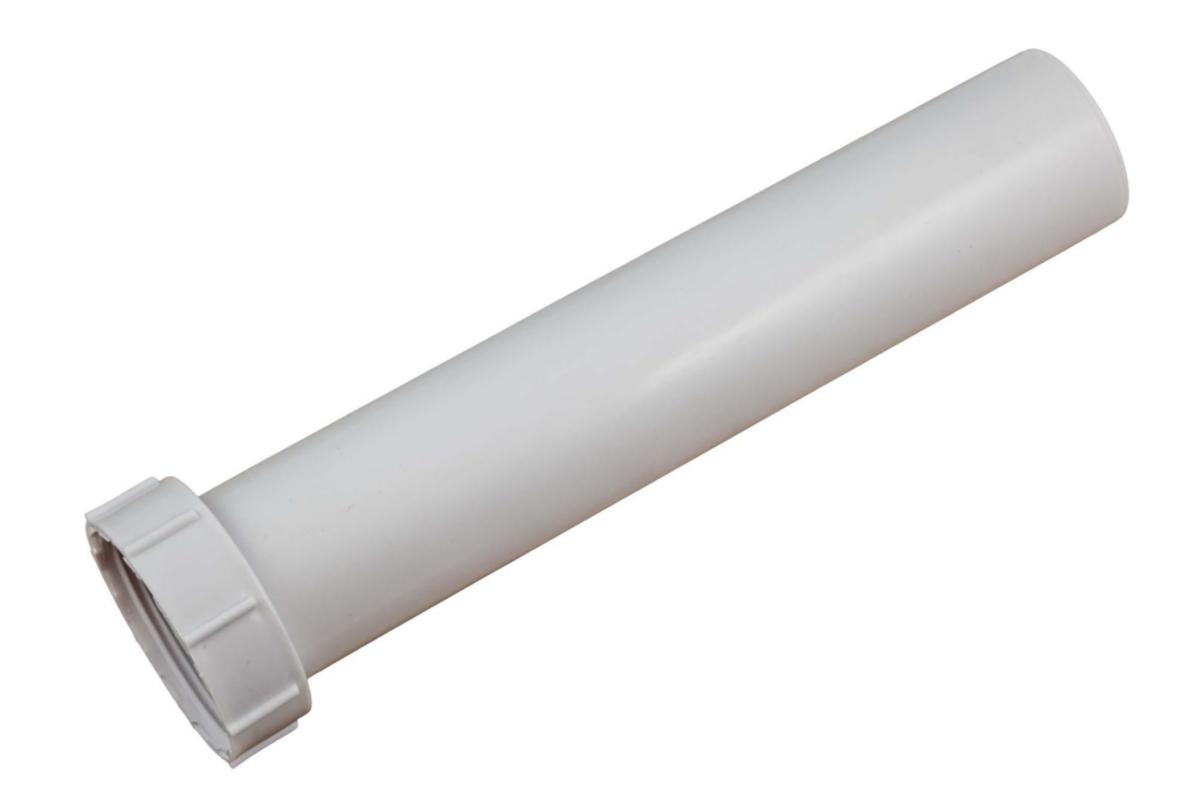 Tilslutningsrør til vask 40 mm 1 1/2" - Tilslutningsrør til vask 1 1/2"x40 mm 210 mm plast hvid