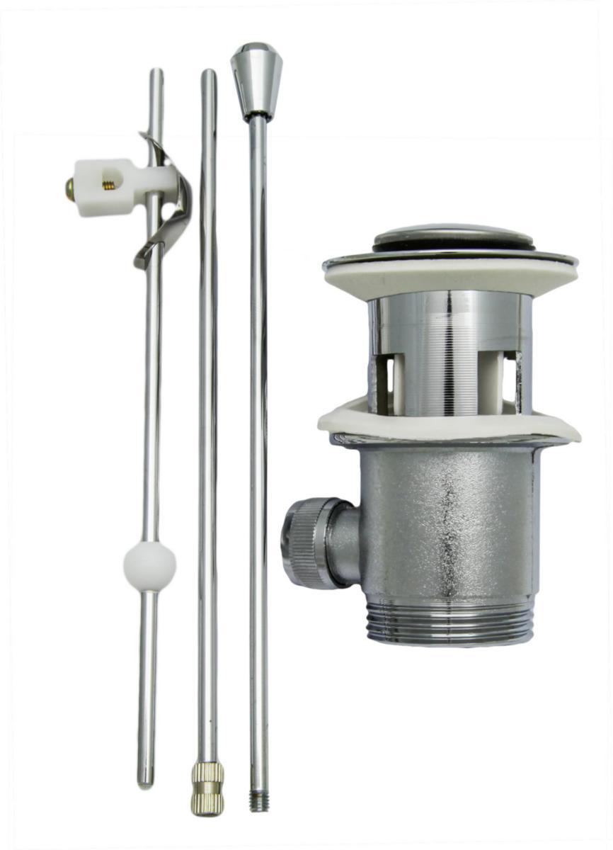 Bundventil 1 1/4" med overløb og løft-op prop - Bundventil 1 1/4" krom Med løft-op prop. Overløb