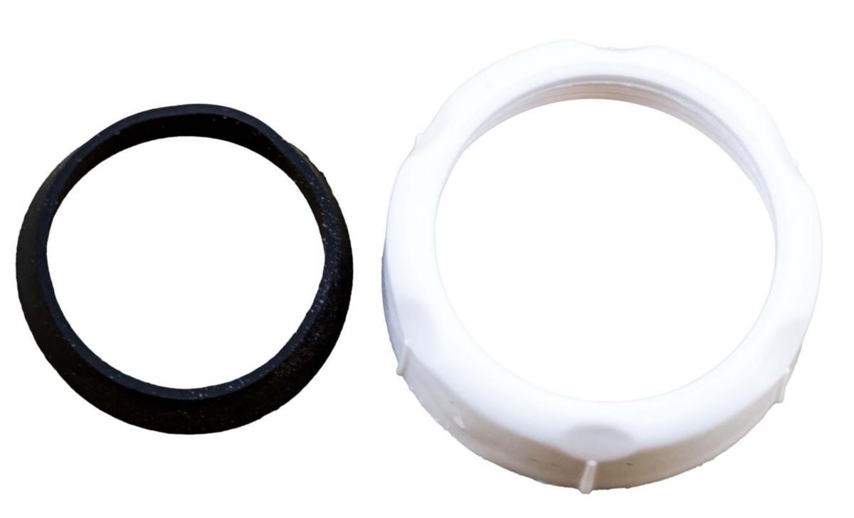 Omløber 1 1/4"x32 mm hvid - Omløber 1 1/4"x32mm inkl. 2stk pakning t håndvaskafløb, hvid