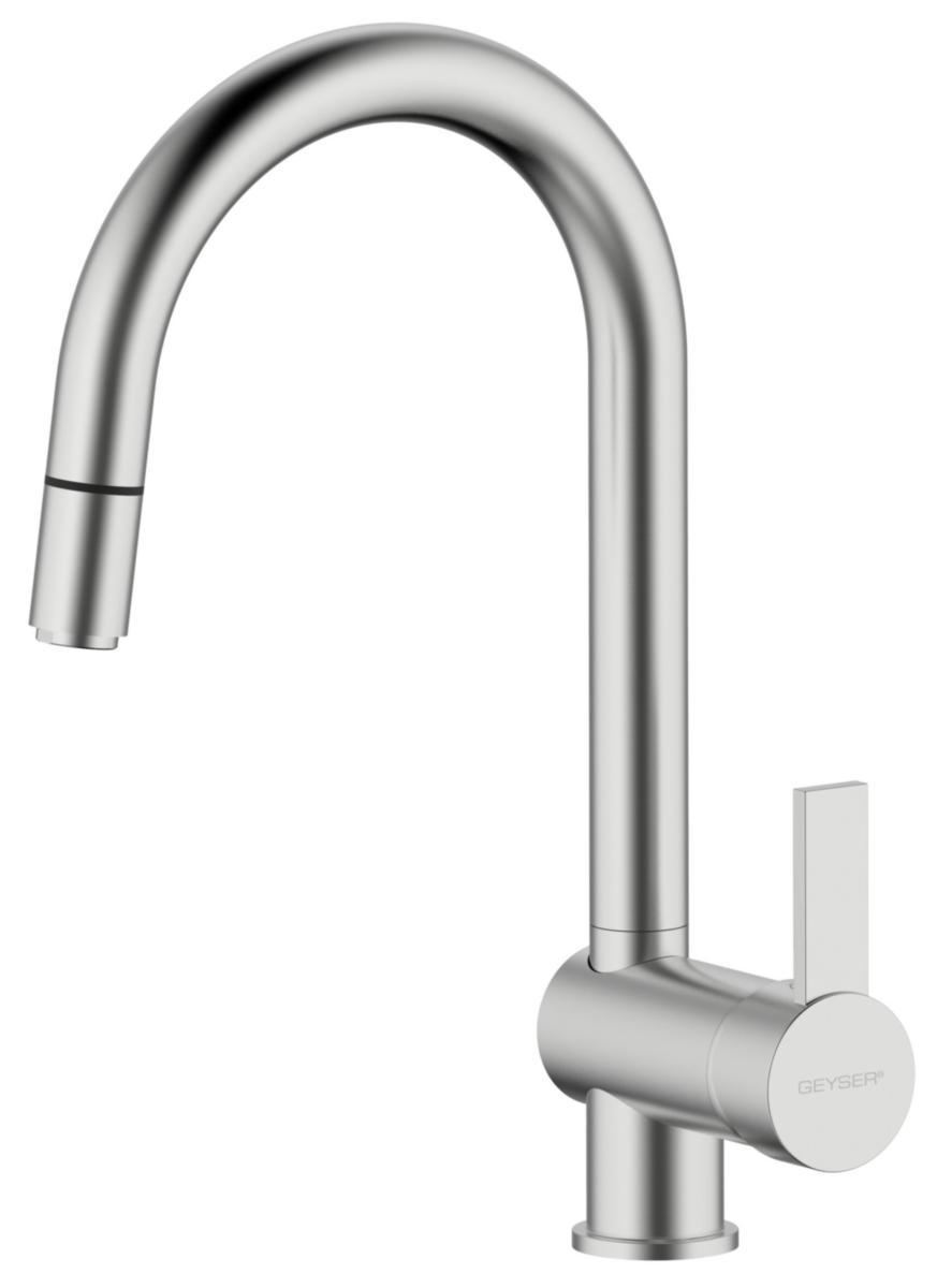 GEYSER® Max Flex køkkenarmatur - GEYSER Max Flex køkken armatur steel look