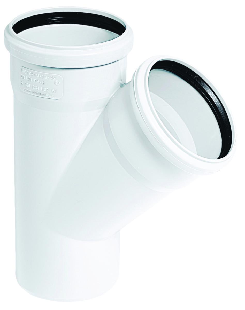 Hvid PP grenrør 45 gr. - Grenrør 32x32x45 gr PP hvid