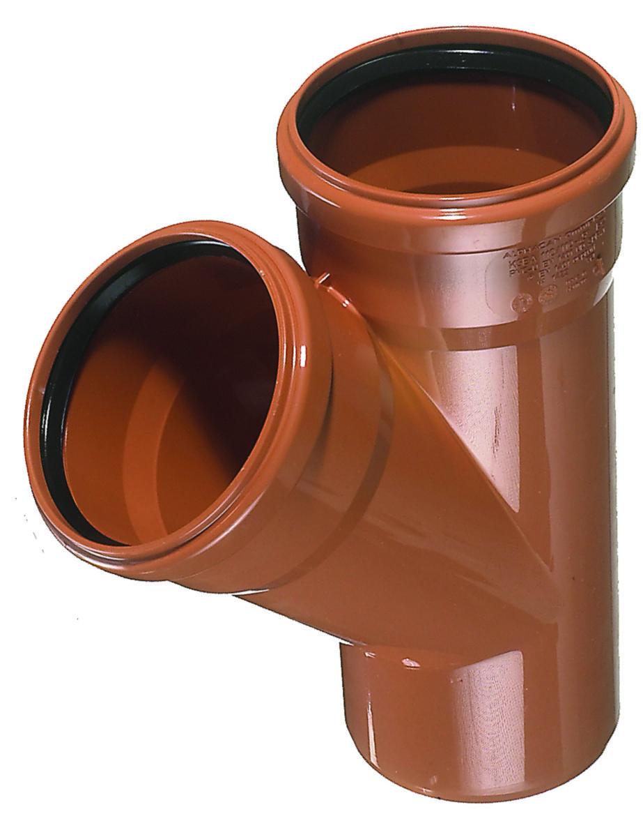 Røde rør kloakgrenrør - Kloakgrenrør 110x110x45 gr rød