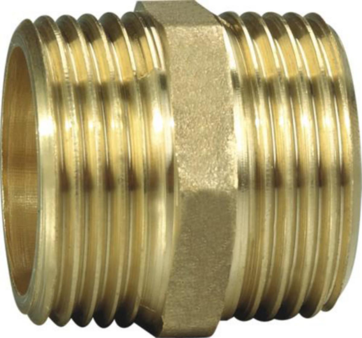 Messing brystnippel - Brystnippel 1/2"x1/2" messing