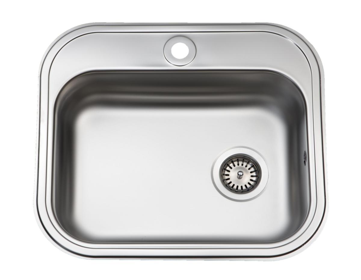Stålvask 550x480 mm med bagplade - Stålvask 550x480 mm mat med bagplade og strainer