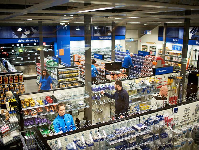 Vy över Ahlsellbutik